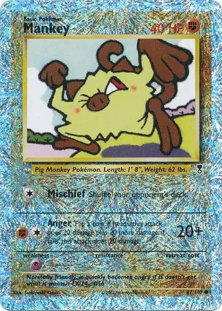 Mankey - 81/110 - Pokemon Legendary Collection Reverse Holo Rare Card NM