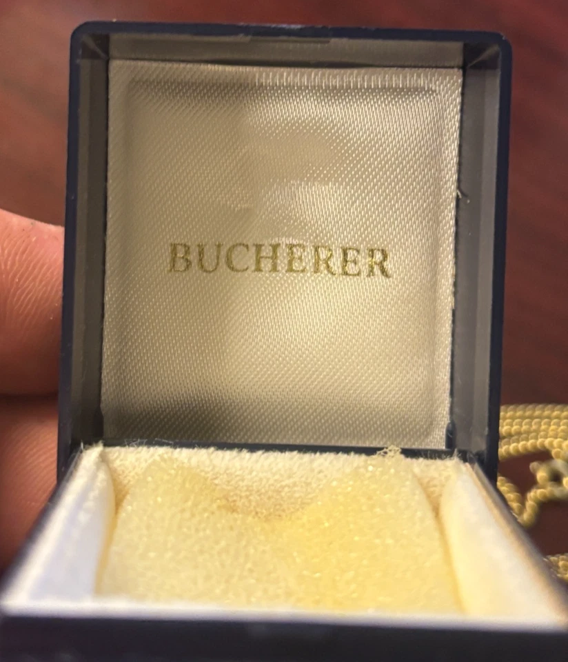 Bucherer Pendant Ball Watch Swiss Battery Blue Enamel Gold Working! - Image 3 of 4