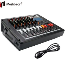 110V-240V Pro 8 Channel Powered Mixer Power Mixing Amplifier Amp 99DSP USB 700W