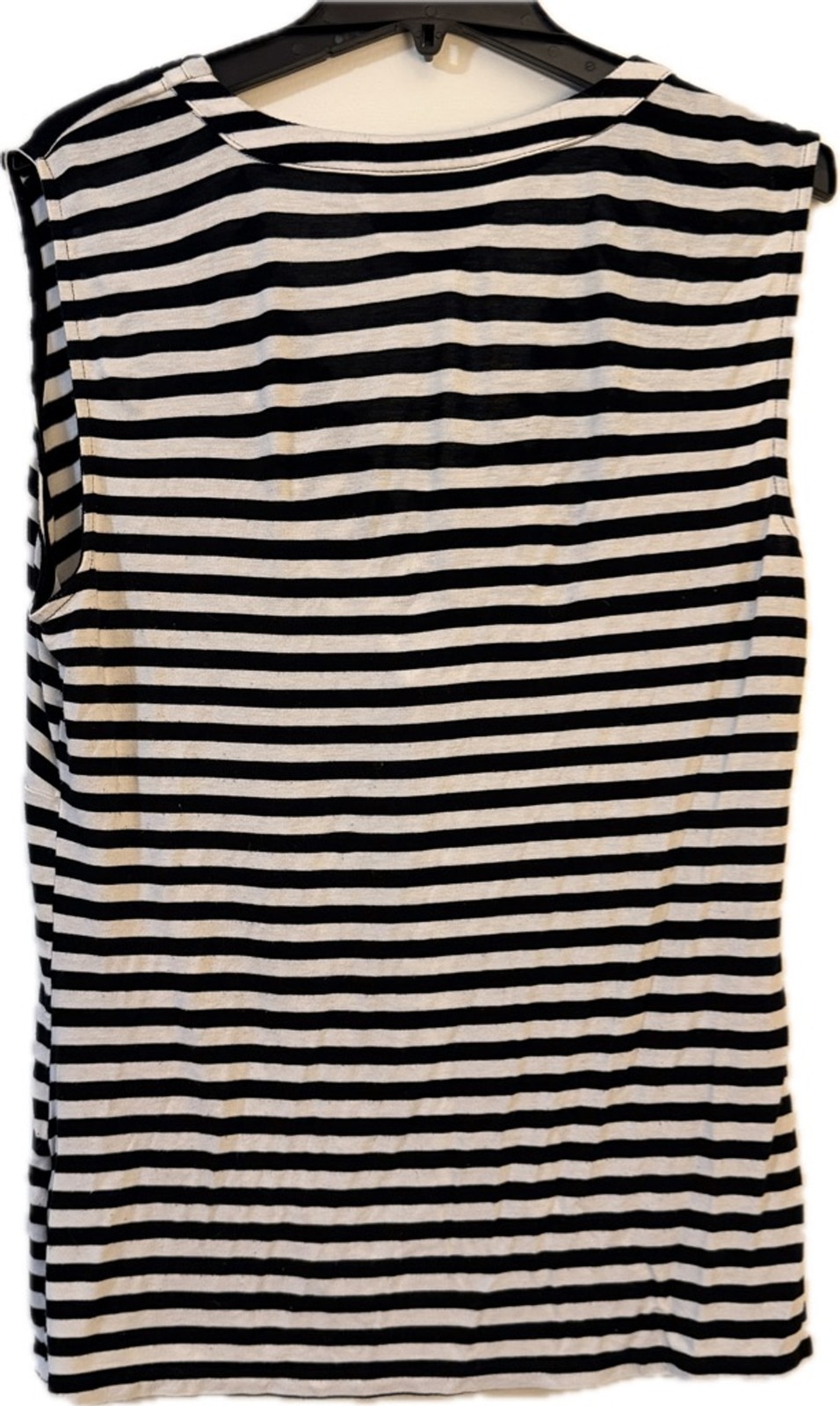 Attention Women's Black White Striped Sleeveless Top XL (b4)