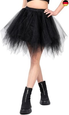 Kefiyis Tüllrock Damen Tütü Karneval Party Tutu Kurz 50er Rockabilly Petticoat B