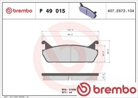 Brembo P49015 Bremsbelagsatz FüR Scheibenbremse Bremsbelagsatz