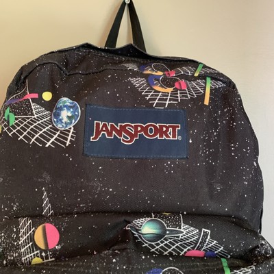 galaxy space vintage jansport canvas backpack JanSport Superbreak Backpack Striped Floral Purple Blue Green Js00t50141g  for sale online