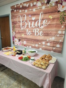 7X5 Ft Pink Flowers Bride To Be -Old Wooden Photo Backdrop Rustic Bridal Shower