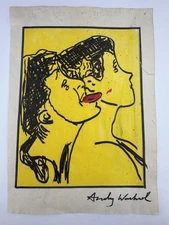 Andy Warhol COA Art Painting Original Drawing Vintage Paper Signed