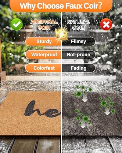 Door Mat Welcome Outdoor Mats: Artificial Coir Doormat for Outdoor Outside - Picture 4 of 6