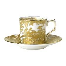 Royal Crown Derby Gold Aves Coffee Cup and Saucer Bone China