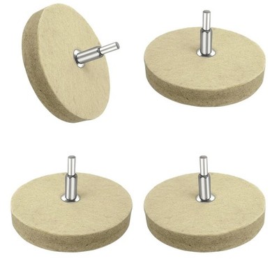 4-Inch Hard Felt Buffing Wheels with 1/4-Inch Shank for Drill