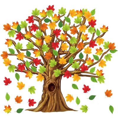 Gersoniel 90 Pieces Classroom Tree Bulletin Board Set Fall Tree Decora