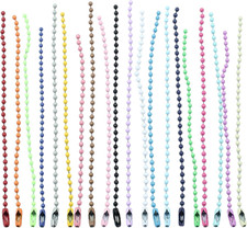 100 Pcs Colored Ball Bead Chain, Metal Hanging Chains Keychains Necklace Bulk Wi