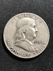 1954 D Ben Franklin Half Dollar Benjamin 1954 D  1/2 Silver US Coin