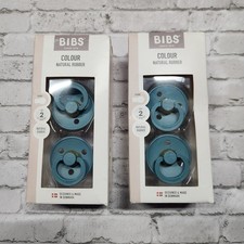 NEW BIBS Pacifiers 2-2 packs Size 2 6 Months Natural Rubber Round Nipple
