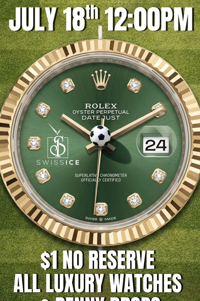 💸 $1 LIVE, NO RESERVE WATCH AUCTION! 🔥 Rolex, Omega, Breitling, Cartier