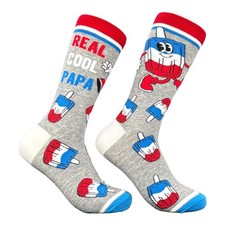 Real Cool Papa Socks Funny Sarcastic Popsicle Graphic Novelty Footwear For Men