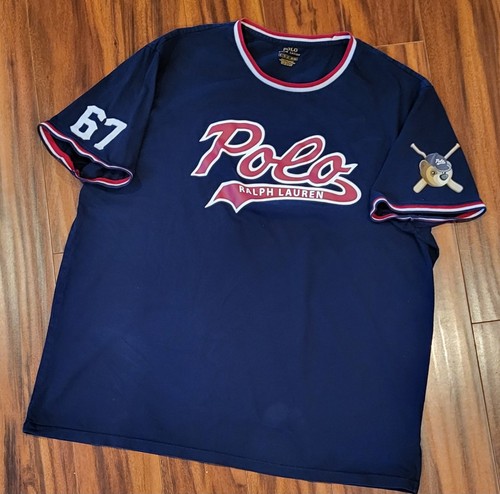 Polo Ralph Lauren Shirt Mens XL Polo Bear Baseball Script Logo