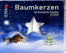 5x EWA 16er Packung Baumkerzen wei&szlig; &Oslash; 14mm 110 mm Weihnachtsbaumkerzen BK16/250