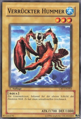 YuGiOh Verrückter Hummer CRV-DE003 Common Excellent 1st