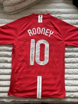 Wayne Rooney Signed Manchester United Home Soccer Jersey #10 with
