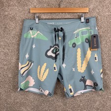 Roark Men  s The Passage Board Shorts Men  s Size 34 Viaje All Over Print NEW