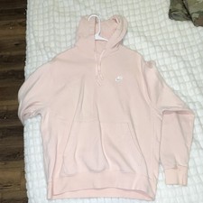 Nike Sportswear Women's L Pink Pullover Hoodie Fleece Cotton Blend