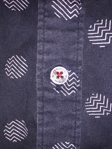 Denim And Flower Button Up Men’s Small Slim Fit Blue Long Sleeve - Picture 3 of 7