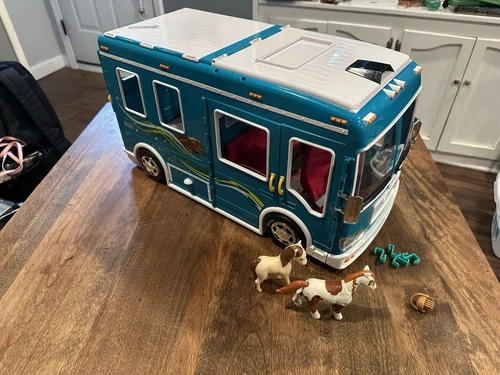 Breyer Horses Trailer Cruiser RV Van Motorhome Toy 2008 Blue Vehicle W/Horses