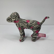Victoria's Secret PINK Dog Plush Stuffed Animal Small Zebra Polka Dot Multicolor