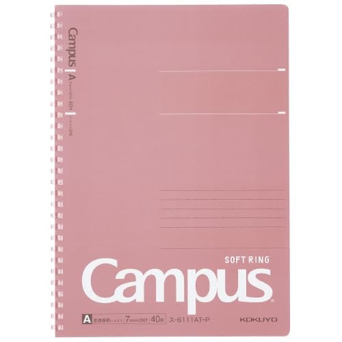 KOKUYO Spiral Lined Notebook, 10'' x 7'' Pastel Journal B5 Semi-B5 A, Pink