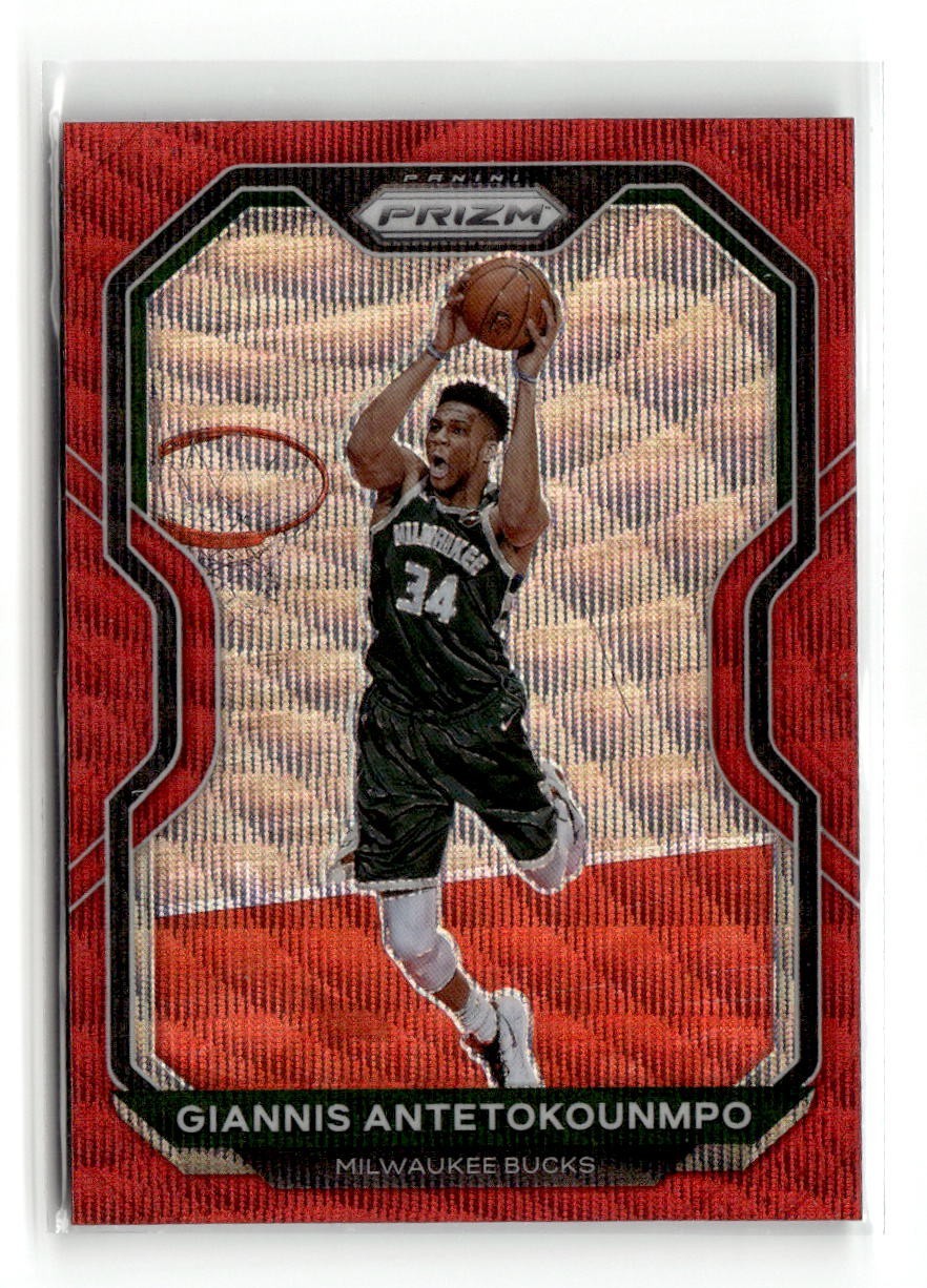 2020-21 Panini Prizm - Giannis Antetokounmpo #111 Ruby Wave Prizm
