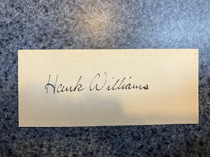 Hank Williams Sr Signed Paper Cut 4 3/4" x 2" in Black Fountain Pen Ink