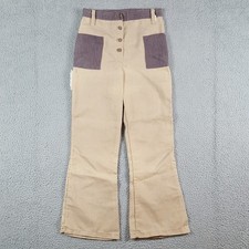 Vintage 60s 70s Flared Corduroy Women's Size S Small Hippie Navy Pants Western