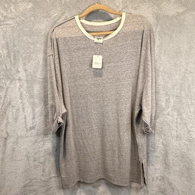 NWT We The Free Care FP Slow Down Tee M Brown Cream Boho Oversized Top 98447535