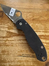 Spyderco Para 3 CPM S45VN Partial Edge Black G10 PM3 C223GPs Factory Second -A