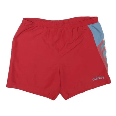 ADIDAS Shorts Hommes Rouge & Bleu Ciel XL W42 Polyester Mélange Décontracté - Photo 1/4
