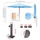 Yescom 13' Beech Wood Market Umbrella w/ Deck Mount & Pulley for Poolside, Blue — photo 2