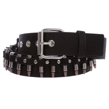 Canvas Faux Bullet Studded Belt - Snap On Interchangeable Buckle