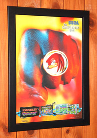 Knuckles' Chaotix Sega 32X Old Rare Promo Small Poster / Ad Page Framed