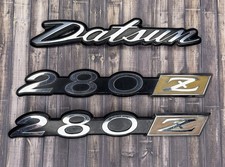 1975-78 76 77 Datsun 280z Emblem Set Oem 98811 N4200 98872 N3501 Trunk Fender