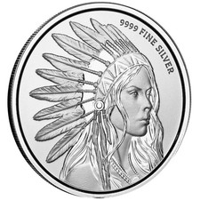 1 oz SiIver Round Buffalo Girl .9999 SiIver Bullion Round