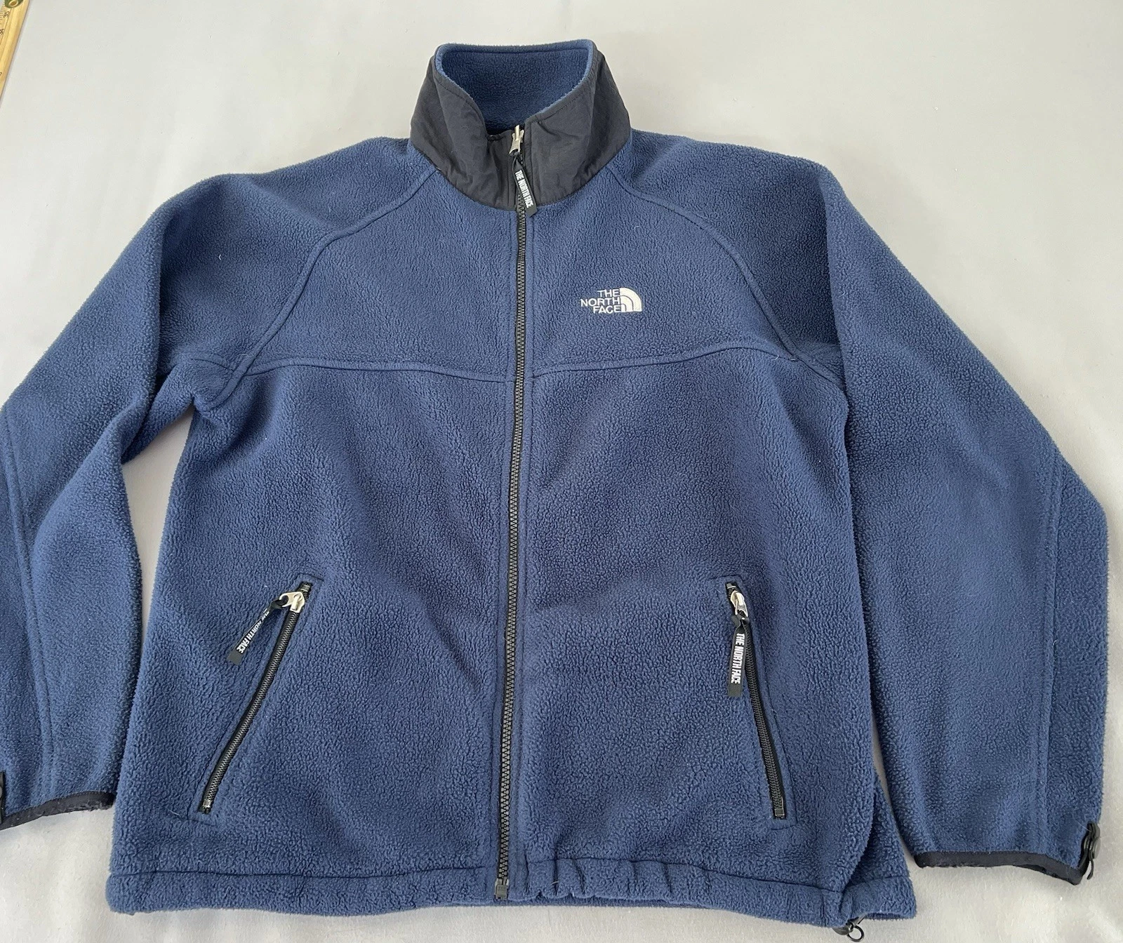VTG The North Face Men’s Sz Medium Full Zip Fleece Polartec Jacket Navy Blue Y2K