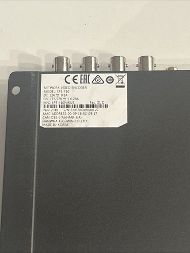 Hanwha WiseNet SPE-410 Black 4-Channel LED Indicator H.264 Network Video Encoder - Picture 5 of 5