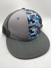 JINX MINECRAFT Diamond Crafting Snapback Baseball Hat Gray NEW