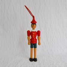 Vintage Wooden Hand Crafted Jointed Pinocchio Toy Christmas Tree Decoration 20cm