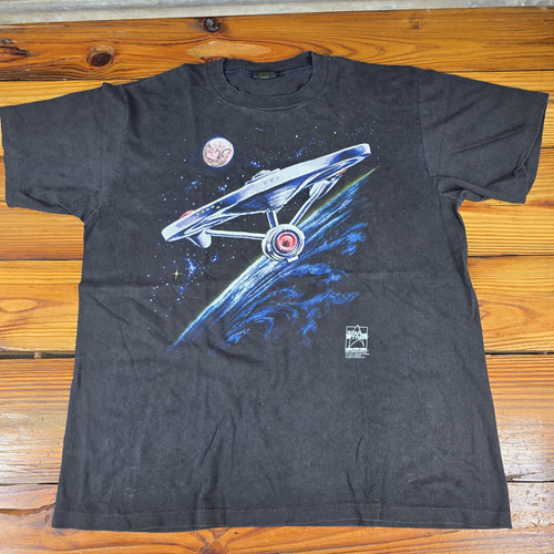 Camicia Star Trek Vintage 1991 CHANGES Enterprise 25° Anniversario anni 90 XL Nera - Foto 1 di 14