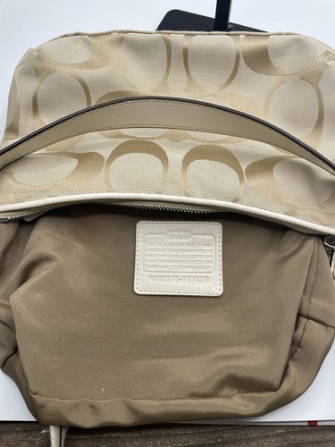 Authentic Coach A1220-F19218 Cream & Gold Color Handbag - Picture 3 of 5
