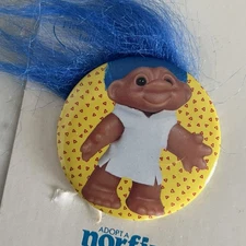 Norfin Trolls Pin New In Package Never Used Vintage 1992 Blue Hair Vintage Troll