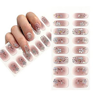Self-Adhesive Pink Nude Neutral Full Nail Wraps Temporary Decal DIY Blush