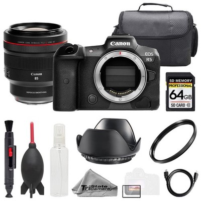 Canon EOS R5 + RF 85mm f/1.2 L USM DS Lens +64GB + Bag+ UV Filter- Basic Kit