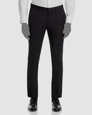 Hugo Boss Men's Black Solid Extra Slim Stretch Hesten Pants Suit Size 32R