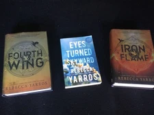 Lot 3- Iron Flame-Fourth Wing-Eyes Turned Sky-Rebecca Yarros (2HC/1PB) Books 